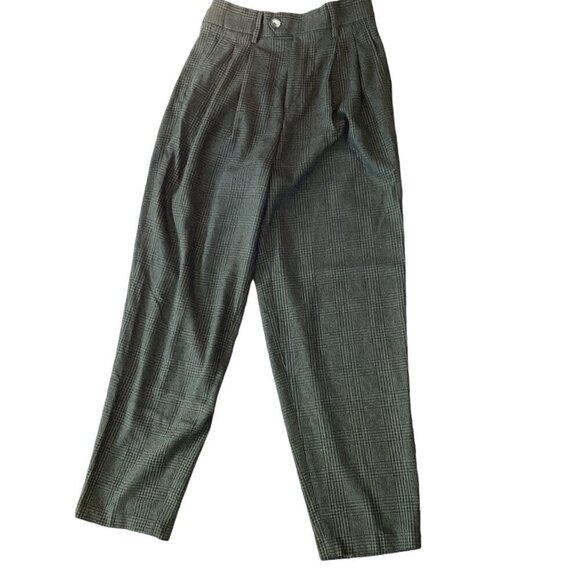 ASOS Design Pleated Trouser Pants Olive Green & Black Glen Plaid 28x30 #314F - Picture 1 of 9